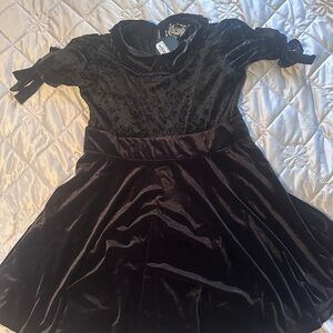 Killstar Gothic Black Velvet Dress